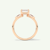 2.0 CT Emerald Cut Three Stone  Moissanite Engagement Ring