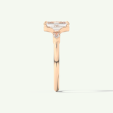 2.0 CT Emerald Cut Three Stone  Moissanite Engagement Ring