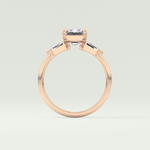2.0 CT Emerald Cut Three Stone  Moissanite Engagement Ring 12
