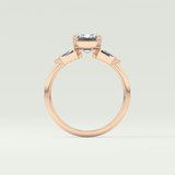 2.0 CT Emerald Cut Three Stone  Moissanite Engagement Ring 12