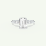2.0 CT Emerald Cut Three Stone Lab-Grown Diamond Engagement Ring