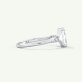 2.0 CT Emerald Cut Three Stone Lab-Grown Diamond Engagement Ring