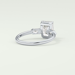 2.0 CT Emerald Cut Three Stone  Moissanite Engagement Ring 14