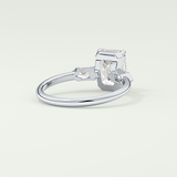 2.0 CT Emerald Cut Three Stone  Moissanite Engagement Ring 14