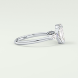 2.0 CT Emerald Cut Three Stone  Moissanite Engagement Ring 15