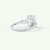 2.0 CT Emerald Cut Three Stone Lab-Grown Diamond Engagement Ring