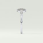 2.0 CT Emerald Cut Three Stone  Moissanite Engagement Ring 16