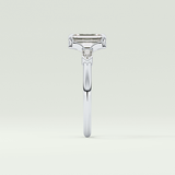 2.0 CT Emerald Cut Three Stone  Moissanite Engagement Ring 16