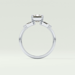 2.0 CT Emerald Cut Three Stone  Moissanite Engagement Ring 18