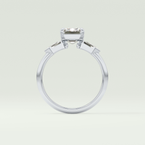 2.0 CT Emerald Cut Three Stone  Moissanite Engagement Ring 18