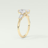 2.0 CT Emerald Cut Three Stone Lab Grown Diamond Engagement Ring