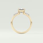 2.0 CT Emerald Cut Three Stone Lab Grown Diamond Engagement Ring