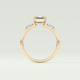 2.0 CT Emerald Cut Three Stone Lab Grown Diamond Engagement Ring