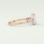 2.0 CT Emerald Cut Three Stone Lab Grown Diamond Engagement Ring