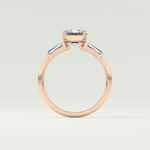 2.0 CT Emerald Cut Three Stone Lab Grown Diamond Engagement Ring