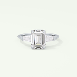2.0 CT Emerald Cut Three Stone Lab Grown Diamond Engagement Ring