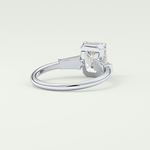 2.0 CT Emerald Cut Three Stone Lab Grown Diamond Engagement Ring