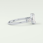 2.0 CT Emerald Cut Three Stone Lab Grown Diamond Engagement Ring