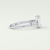 2.0 CT Emerald Cut Three Stone Lab Grown Diamond Engagement Ring