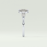 2.0 CT Emerald Cut Three Stone Lab Grown Diamond Engagement Ring