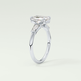 2.0 CT Emerald Cut Three Stone Lab Grown Diamond Engagement Ring