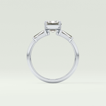 2.0 CT Emerald Cut Three Stone Lab Grown Diamond Engagement Ring