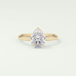 2.0 CT Pear Cut Hidden Halo CVD Engagement Ring