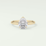 2.0 CT Pear Cut Hidden Halo CVD Engagement Ring