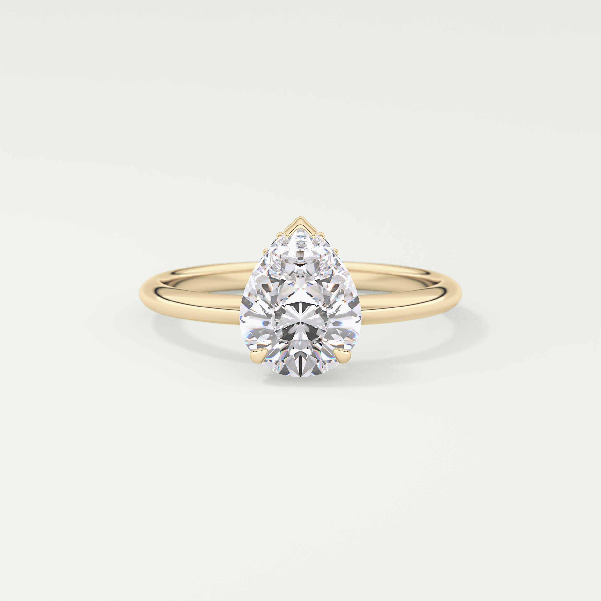 2.0 CT Pear Cut Hidden Halo CVD Engagement Ring
