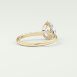 2.0 CT Pear Cut Hidden Halo CVD Engagement Ring