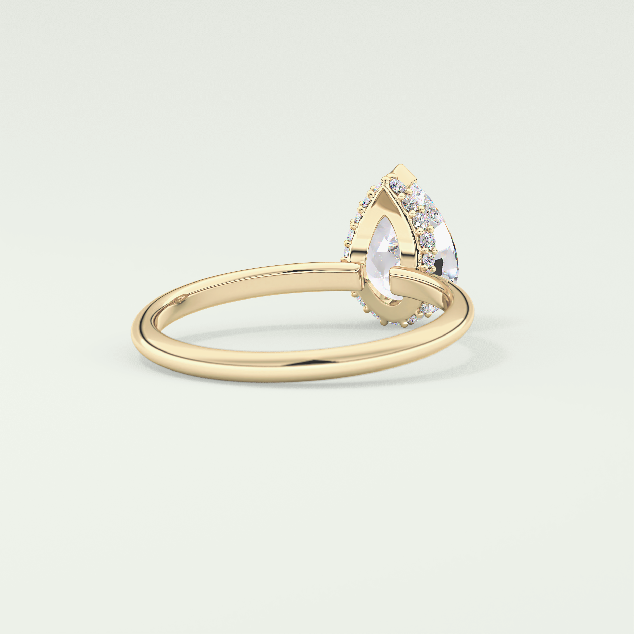 2.0 CT Pear Cut Hidden Halo CVD Engagement Ring