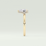 2.0 CT Pear Cut Hidden Halo CVD Engagement Ring
