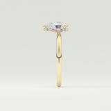 2.0 CT Pear Cut Hidden Halo CVD Engagement Ring