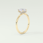 2.0 CT Pear Cut Hidden Halo CVD Engagement Ring