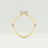 2.0 CT Pear Cut Hidden Halo CVD Engagement Ring