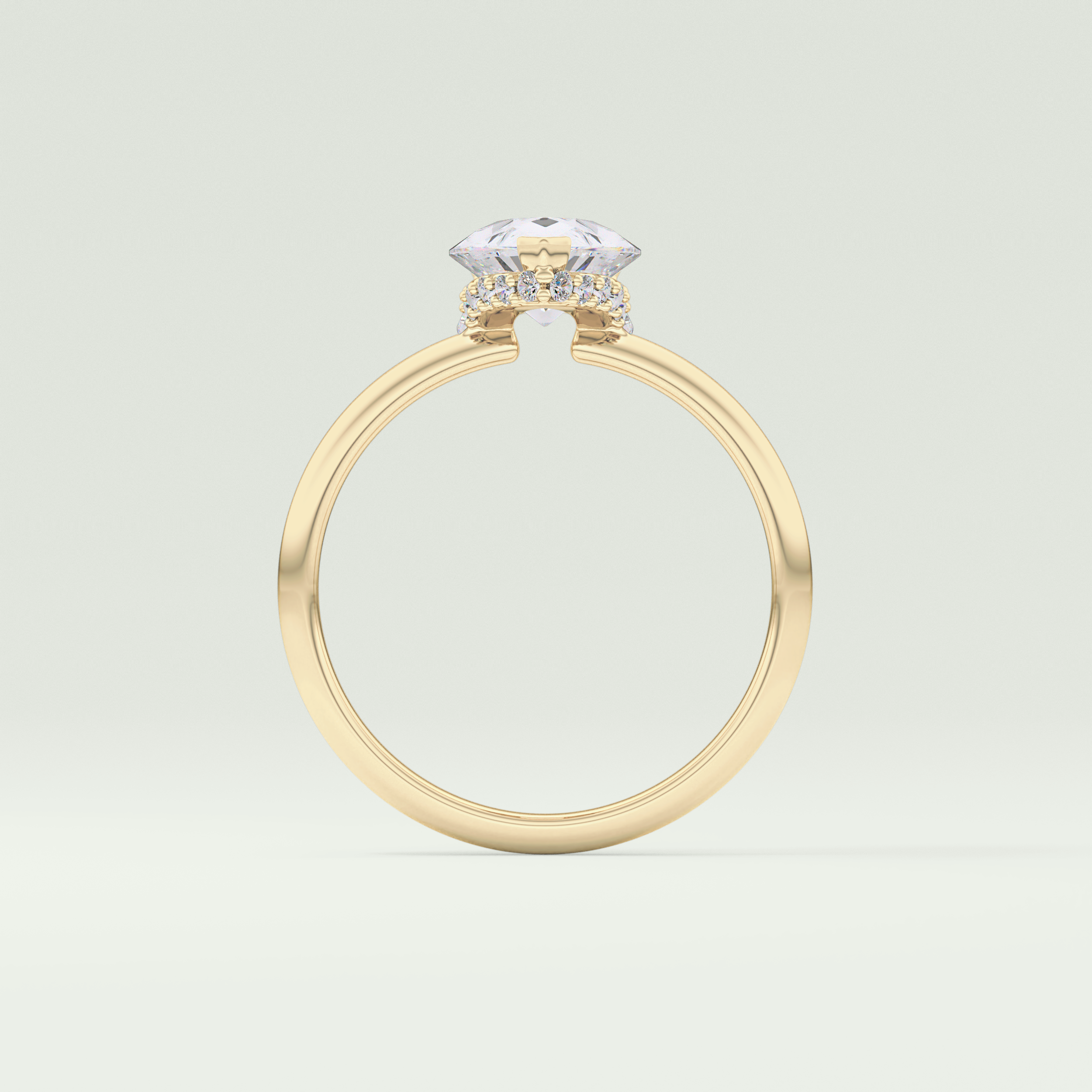 2.0 CT Pear Cut Hidden Halo CVD Engagement Ring