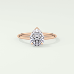 2.0 CT Pear Cut Hidden Halo CVD Engagement Ring