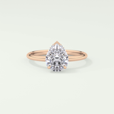 2.0 CT Pear Cut Hidden Halo CVD Engagement Ring