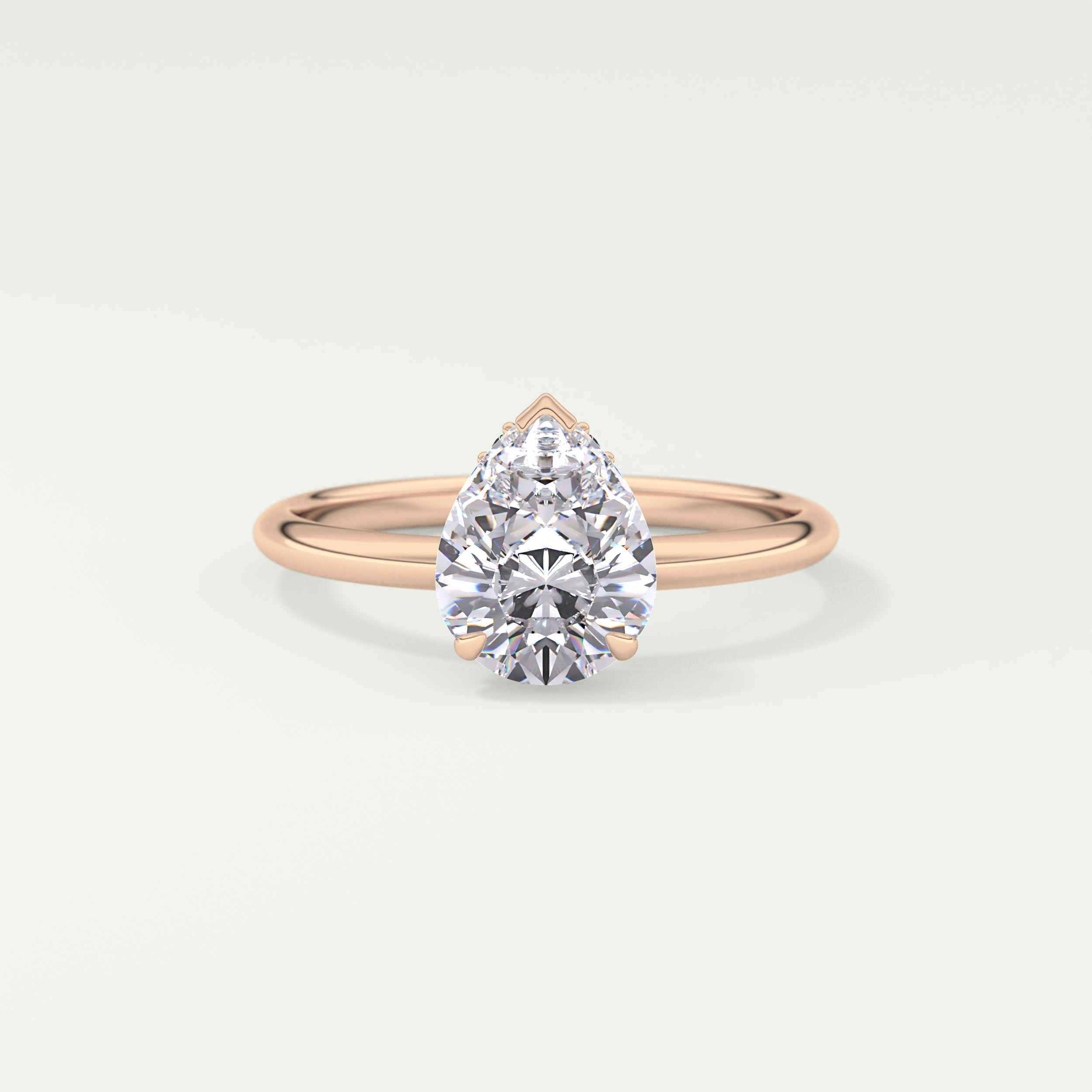 2.0 CT Pear Cut Hidden Halo CVD Engagement Ring
