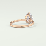 2.0 CT Pear Cut Hidden Halo CVD Engagement Ring