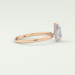 2.0 CT Pear Cut Hidden Halo CVD Engagement Ring