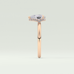 2.0 CT Pear Cut Hidden Halo CVD Engagement Ring