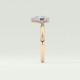 2.0 CT Pear Cut Hidden Halo CVD Engagement Ring