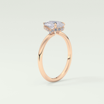 2.0 CT Pear Cut Hidden Halo CVD Engagement Ring