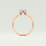 2.0 CT Pear Cut Hidden Halo CVD Engagement Ring