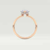 2.0 CT Pear Cut Hidden Halo CVD Engagement Ring