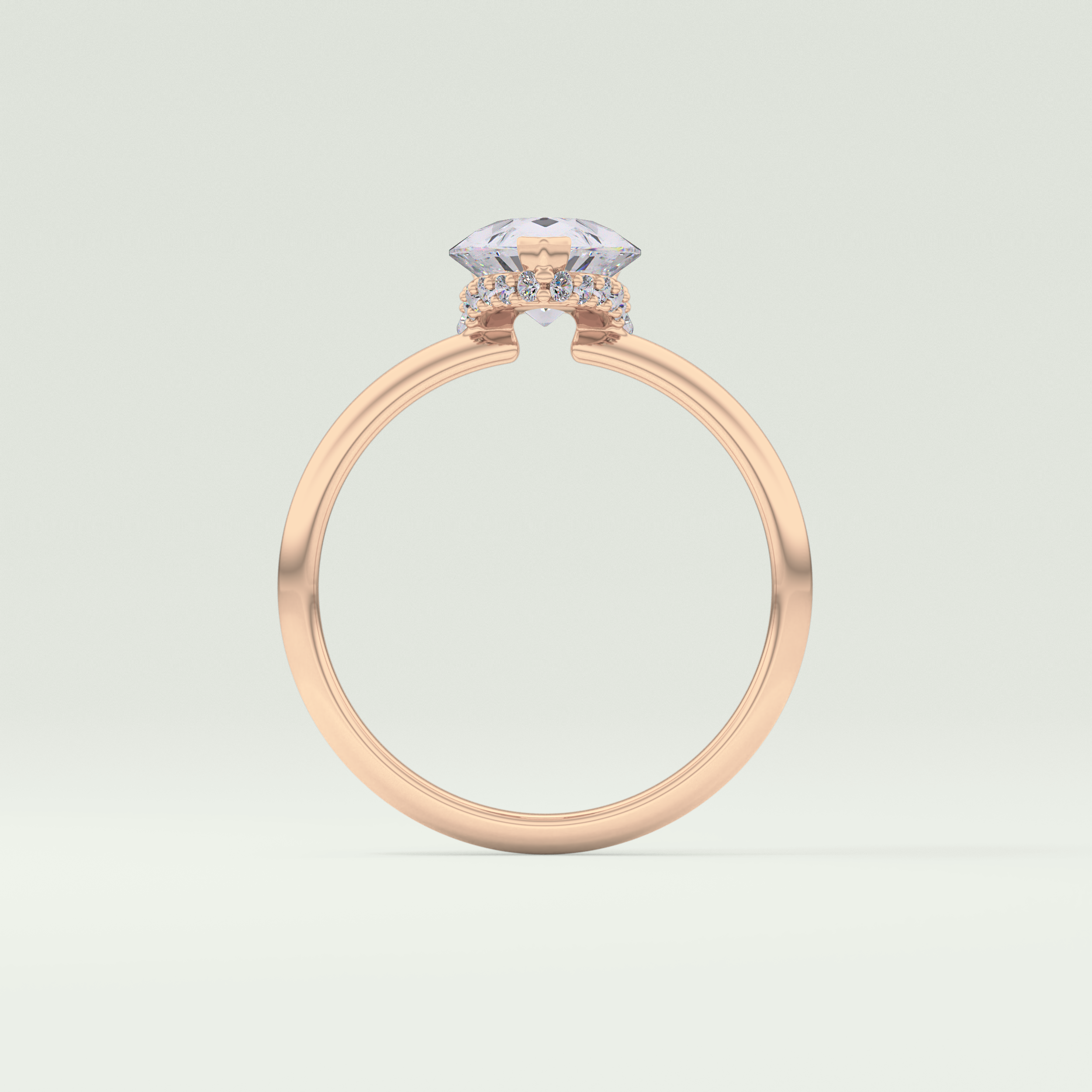 2.0 CT Pear Cut Hidden Halo CVD Engagement Ring