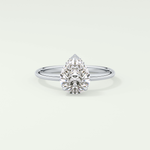 2.0 CT Pear Cut Hidden Halo CVD Engagement Ring