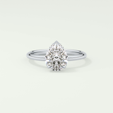 2.0 CT Pear Cut Hidden Halo CVD Engagement Ring