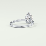 2.0 CT Pear Cut Hidden Halo CVD Engagement Ring